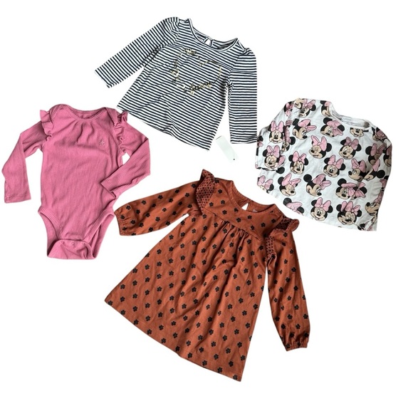 Bundle 18M Baby Girl Set 9PC Lot Long Sleeve Tops Jumpsuit Denim Jeans Dress - Picture 2 of 5